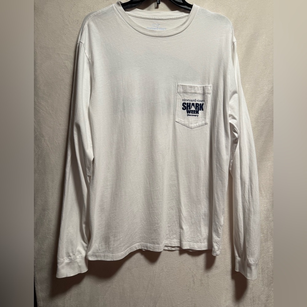 Vineyard Vines Shark Week White Long Sleeve Tee - Picture 2 of 4